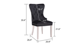 Sunvega Traditional Style Stainless Steel Chair with Plush Velvet Upholstery