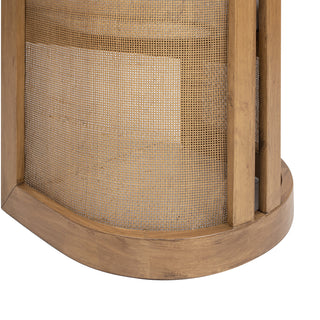 Sunvega Curved Rattan Upholstered Dining Chair with Stain Resistant Fabric and Rubberwood Frame
