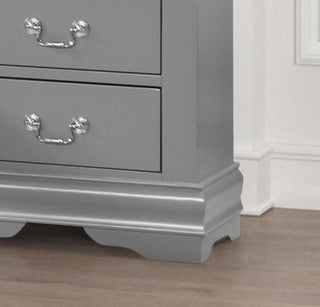Sunvega Dark Cherry Finish Transitional Chest with English Dovetail Drawers and Bracket Legs