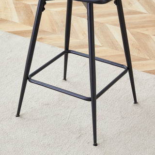 Sunvega 360 Swivel Bar Stools with Cotton Linen Cushions and Electroplated Metal Frame