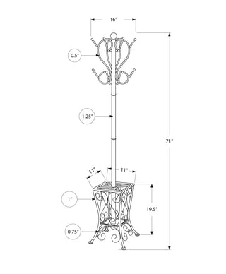 Sunvega Free Standing Entryway Hall Tree with 8 Hooks and Umbrella Holder