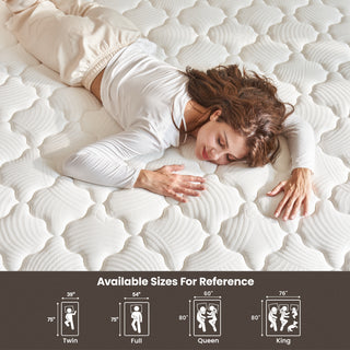 Sunvega 12 Inch Hybrid Twin Mattress with Memory Foam and Pocket Spring for Pressure Relief