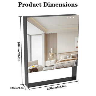 Sunvega Wall Mounted Medicine Cabinet with Mirror and Adjustable Storage Shelves