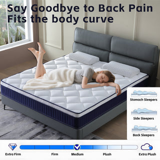 Sunvega 10 Inch Medium Firm Hybrid Mattress in a Box with CertiPUR-US Certified Memory Foam