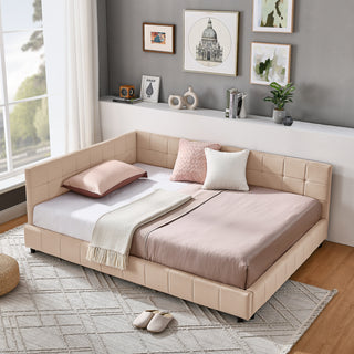 Full Size Upholstered Tufted  Bed Frame, Sofa Bed Frame with Comfortable Backrest and Armrests, Full Size Bed for Bedroom, Living Room,Velvet, Black(80.5''*59''*30.5'')