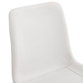 Sunvega Light Gray Artificial Leather Dining Chair with Curved Widened Cushion Design