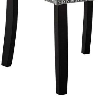 Sunvega Modern Dining Side Chairs with Padded Gray Flannelette Seats and Black Wood Legs