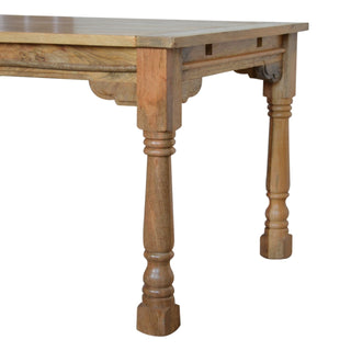 Sunvega Solid Mango Wood Granary Extension Dining Table with Hand-Turned Legs