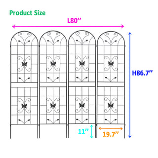 Sunvega Rustproof Metal Garden Trellis for Climbing Plants Outdoor Flower Support