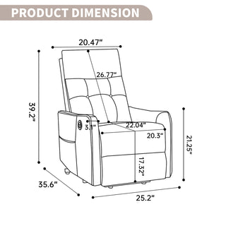 Sunvega Single Motor Power Lift Recliner Chair with Massage and Heat for Elderly