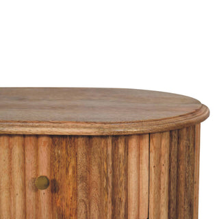 Sunvega Modern Art Handcrafted Solid Mango Wood Soba Bedside Table with 3 Drawers