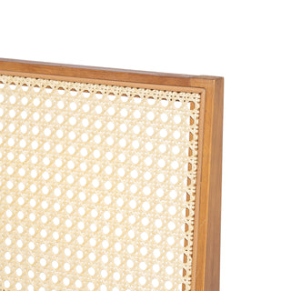 Sunvega Natural Rattan Dining Chairs with Perforated Design Set of 2 for Living Room