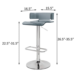 Sunvega Adjustable Swivel Stool with Low Backrest and Gas Lift Mechanism