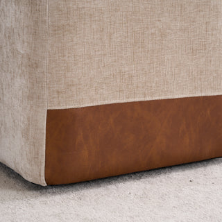 Sunvega Modern Linen Upholstered Armless Dining Chair with Smooth Rolling Casters