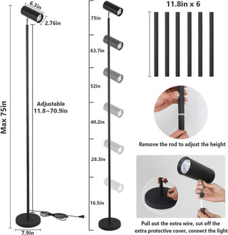 Sunvega Full Spectrum 20W COB Grow Light Stand for Indoor Plants with 4/8/12H Timer