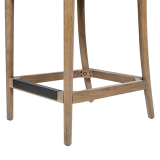 Sunvega Arched Back Wood and Upholstered Counter Stool Set of 2 in Ivory White Boucle
