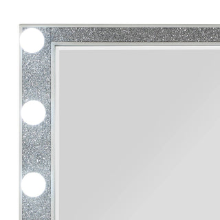 Sunvega Mirrored and Champagne Finish Nightstand with Two Spacious Storage Drawers
