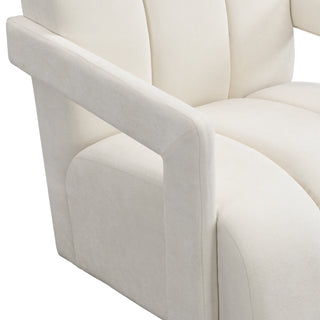 Sunvega Modern PU Leather Accent Chair with Solid Wood Frame for Living Room