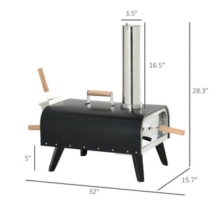 Sunvega Outdoor Pizza Oven with 12-Inch Rotating Stone for Better Flavor