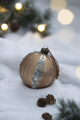Sunvega Glass Glitter Painted Christmas Ball Ornaments Set of 12 for Holiday Decor