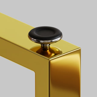 Sunvega Modern Minimalist Rectangular Glass Dining Table with Golden Chrome Metal Legs for Kitchen Dining Living Room