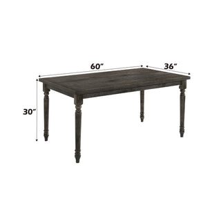 Sunvega Weathered Gray Finish Claudia II Rectangular Dining Table with Wood Veneer