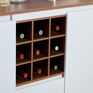 Sunvega 68.9" Farmhouse Kitchen Buffet Cabinet with Storage and Power Outlet