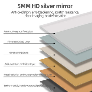 Sunvega High Quality 5mm Silver Explosion-Proof Glass Frameless Round Corner Mirror