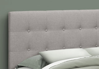 Sunvega Queen Size Upholstered Headboard in Grey Linen Look Fabric