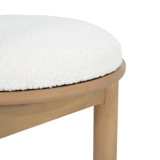 Sunvega Modern Rubber Wood Dining Chair with Boucle Upholstered Seat Set of 2