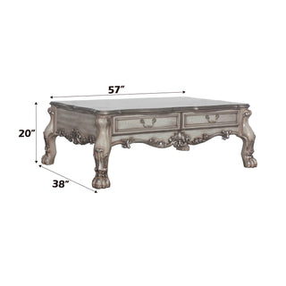 Sunvega Dresden Vintage Bone White Finish Nightstand with Two Spacious Felt-Lined Drawers