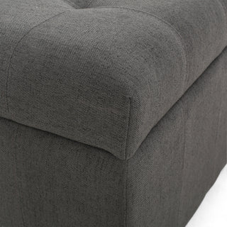 Sunvega Fabric Ottoman with Tufted Waffle Lid and Soft-Closing Hinges for Storage