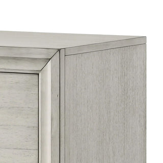 Sunvega Jeni Modern Nightstand with Two Drawers and Chrome Handles