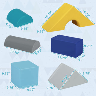 Sunvega 11-Piece Soft Foam Climbing Blocks Playset for Toddlers Aged 1-3 Years
