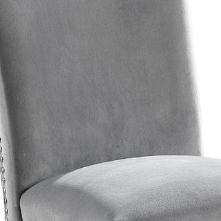 Sunvega Modern Dining Side Chairs with Padded Gray Flannelette Seats and Black Wood Legs