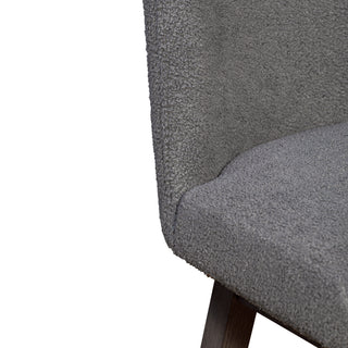 Sunvega Gray Oak Wood Finish Bar Stool with Gray Boucle Fabric and Swivel Function