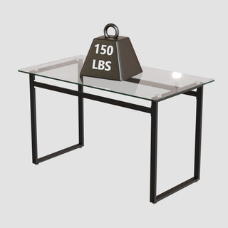 Sunvega 51" Modern Minimalist Rectangular Glass Dining Table for 4-6 with Tempered Glass Top