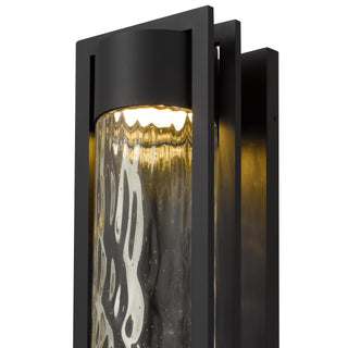 Sunvega 18W LED Wall Sconce with Clear Hammered Glass and 3 Color Temperatures