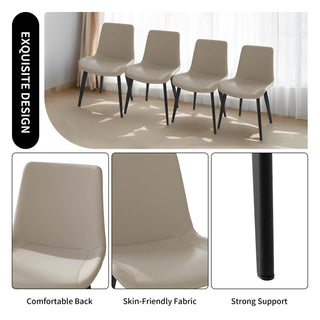 Sunvega Modern Upholstered Faux Leather Dining Chair with Sturdy Metal Legs