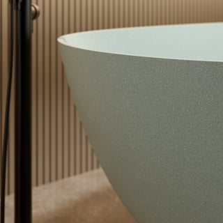 Sunvega Freestanding Soaking Bathtub with Overflow Drain Made of Stone Resin