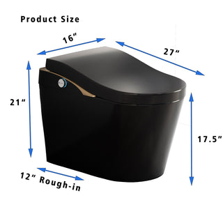 Sunvega Tankless Smart Toilet with Bidet, Auto Flush, Heated Seat, and Foam Shield