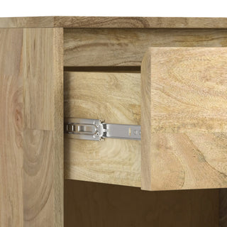 Sunvega Handcrafted Solid Mango Hardwood Nightstand with Drawer and Open Shelf