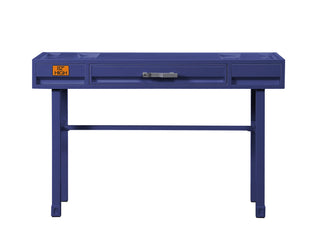 Sunvega Modern Industrial Cargo White Vanity Desk with Functional Storage Drawer