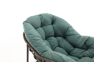 Sunvega Oversized Outdoor Rattan Rocking Chair with Padded Cushion and Steel Frame
