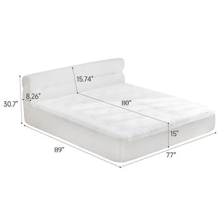 Sunvega All-in-One Full Mattress and Bed Frame with Cooling Fabric for Living Room