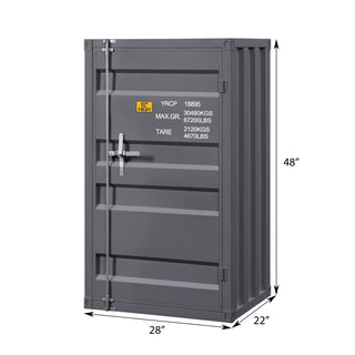 Sunvega Gunmetal 1-Door Chest with Container Lock and Metal Shelves