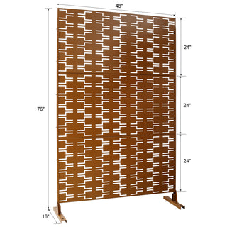 Sunvega Freestanding Metal Privacy Screen 76H x 48W for Outdoor & Indoor Use