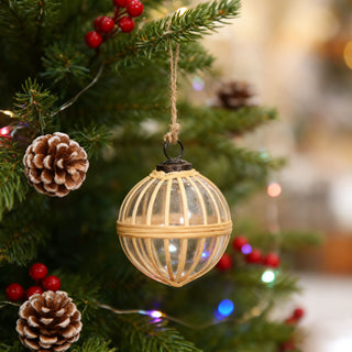 Sunvega Weathered Finish Iron Snowflake Hanging Ball Ornaments for Holiday Decor