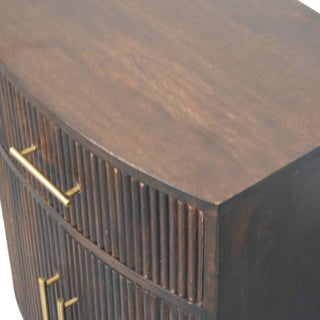 Sunvega Handcrafted Solid Mango Wood Milan Bedside with Velvet Mocha Finish