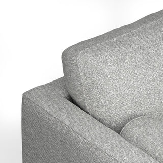 Sunvega Mist Grey Woven-Blend Fabric Left-Facing Sectional Sofa with Feather Cushions
